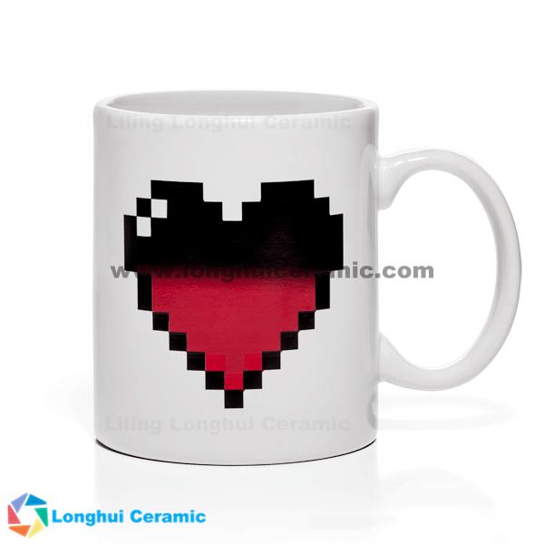 11ounce custom ceramic changing color magic coffee mug