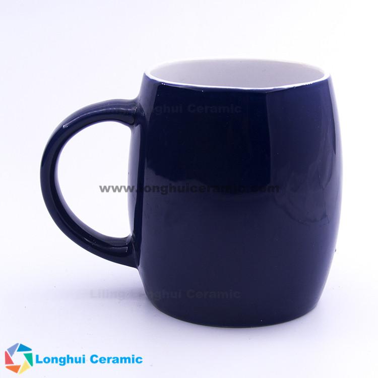 18oz extra large customizable printing stoneware ceramic barrel coffee mug