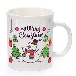 11oz premium quality white custom ceramic christmas mug 