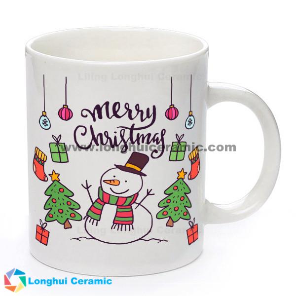 11oz premium quality white custom ceramic christmas mug 