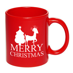 11oz happy new year custom red ceramic mug for christmas