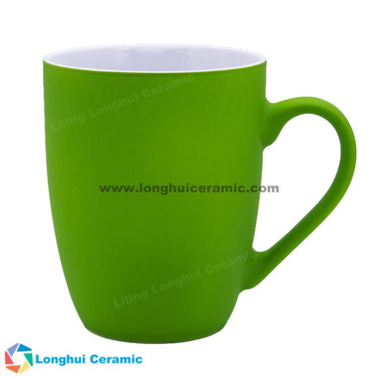 colorful soft touch surface rubberized coating finish ceramic cup