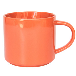 480ml large custom printing area wide mouth shallow bottom ceramic stackable mug